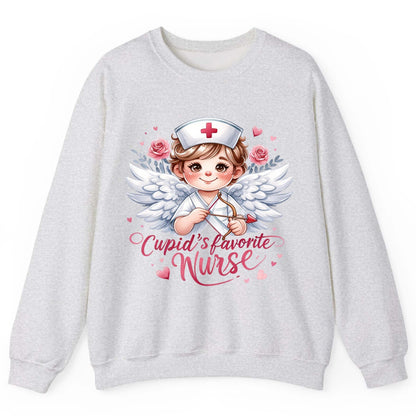Cupid's Favorite Nurse cupid nurse Sweatshirt Ash product mockup
