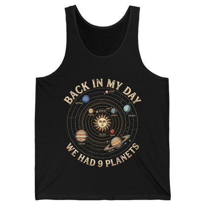 Back in My Day We Had 9 Planets solar system Tank Top Black product mockup