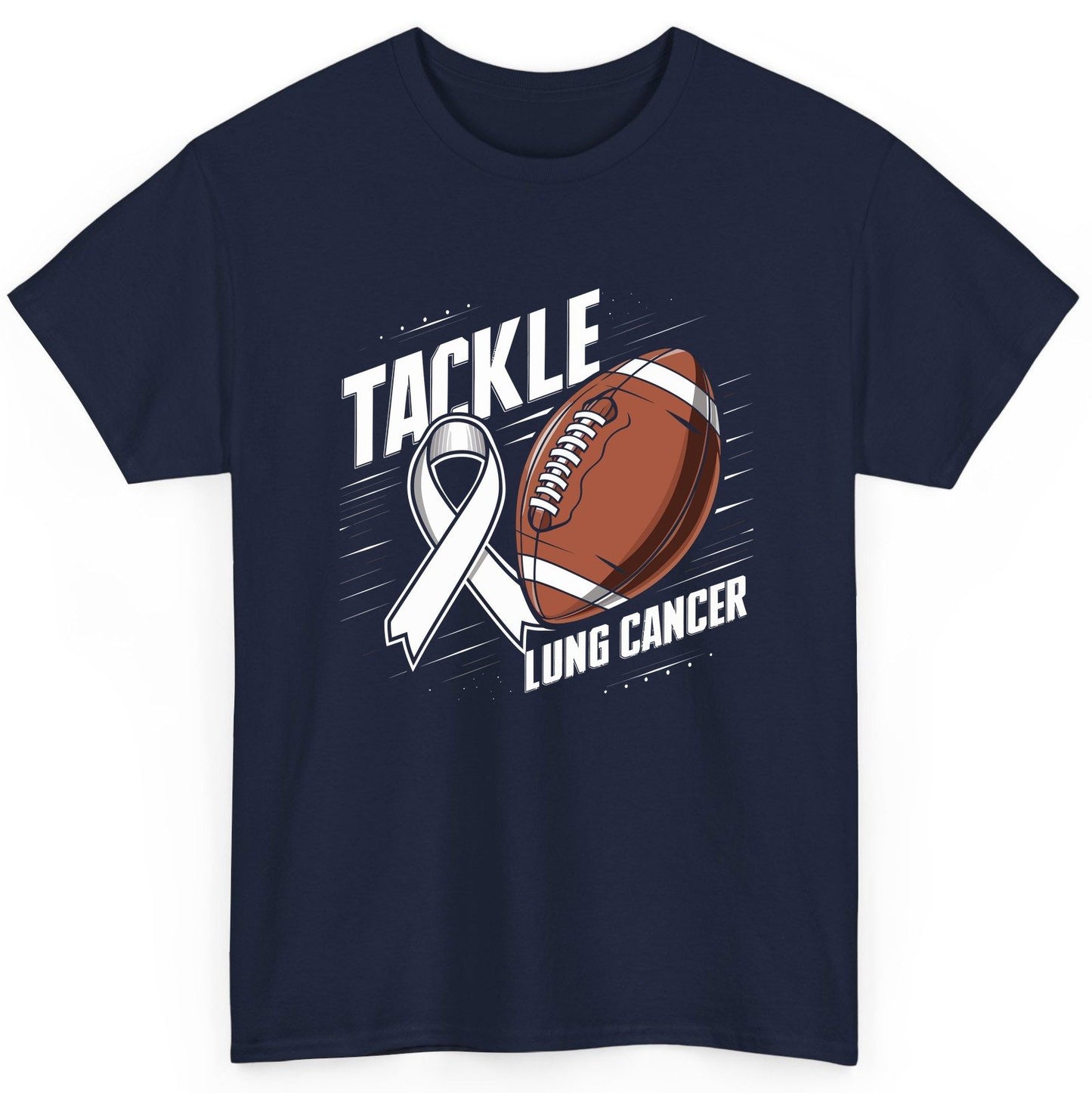 Tackle Lung Cancer lung cancer awareness T-Shirt Navy product mockup