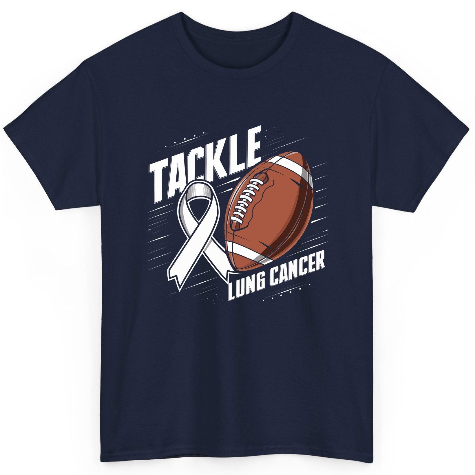 Tackle Lung Cancer lung cancer awareness T-Shirt Navy product mockup