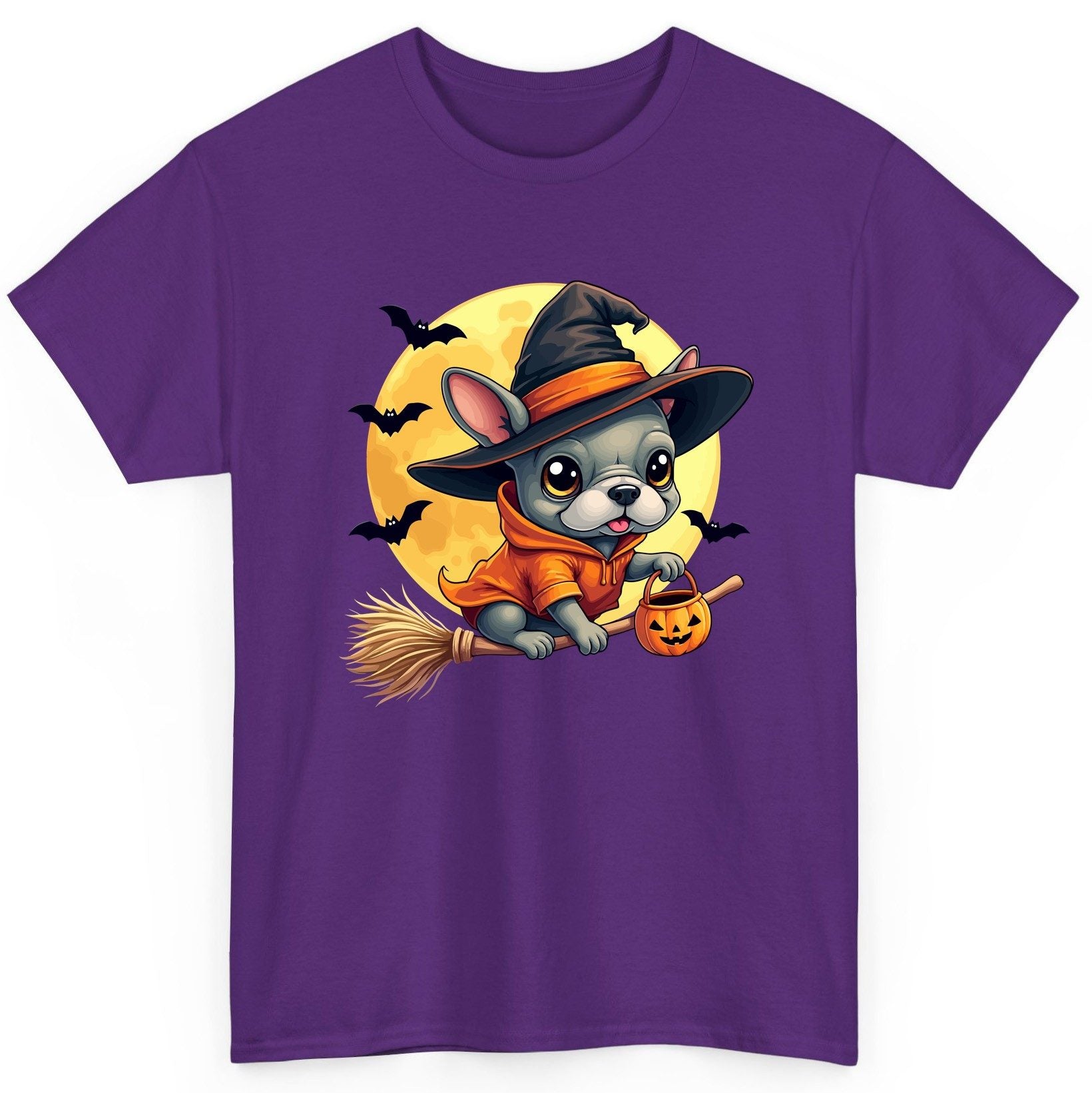 Cute Witch French Bulldog french bulldog T-Shirt Purple product mockup