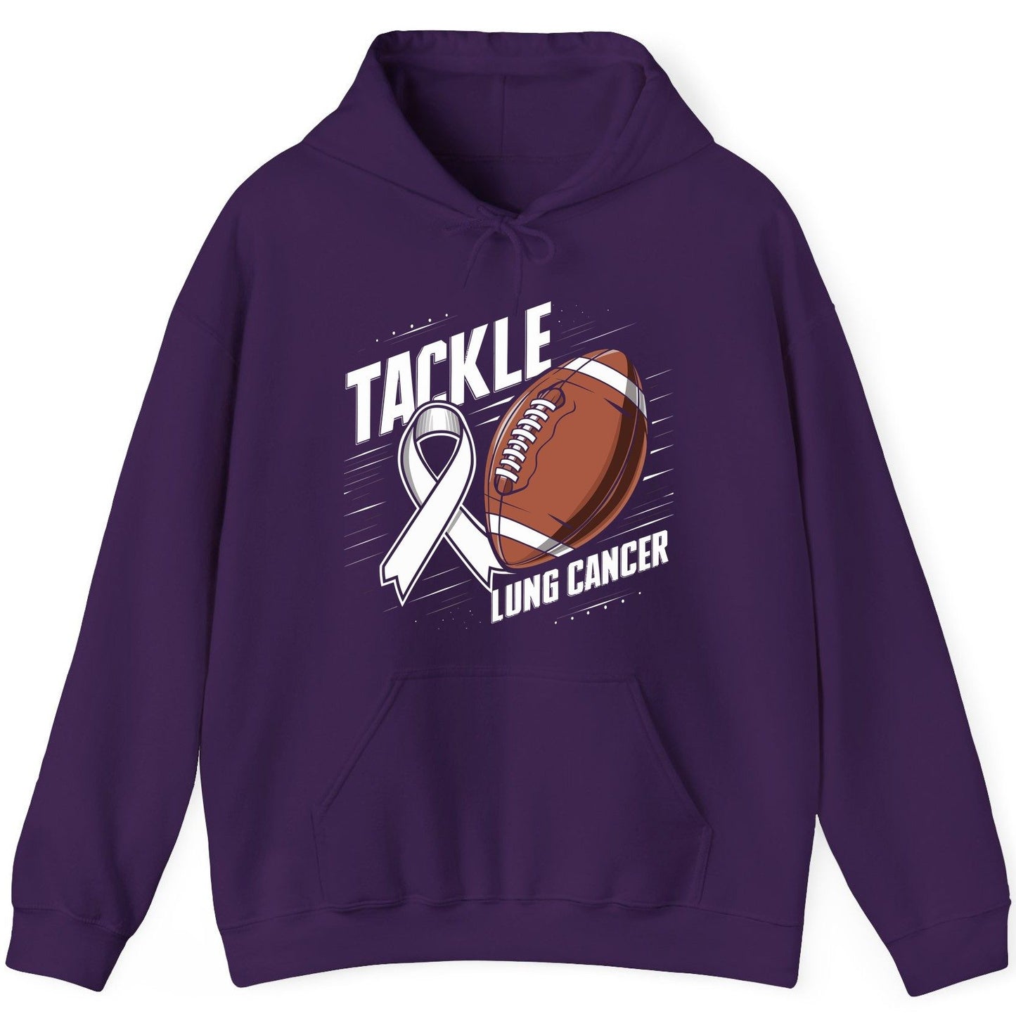 Tackle Lung Cancer lung cancer awareness Hoodie Purple product mockup