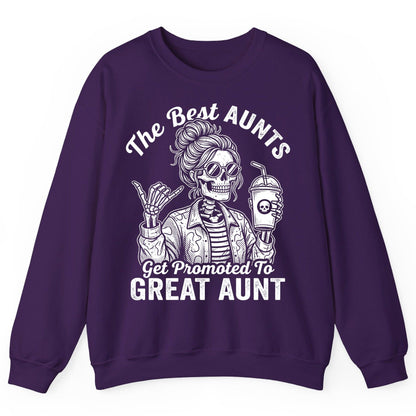 The Best Aunts Get Promoted to GREAT AUNT Sweatshirt - product mockup - Purple