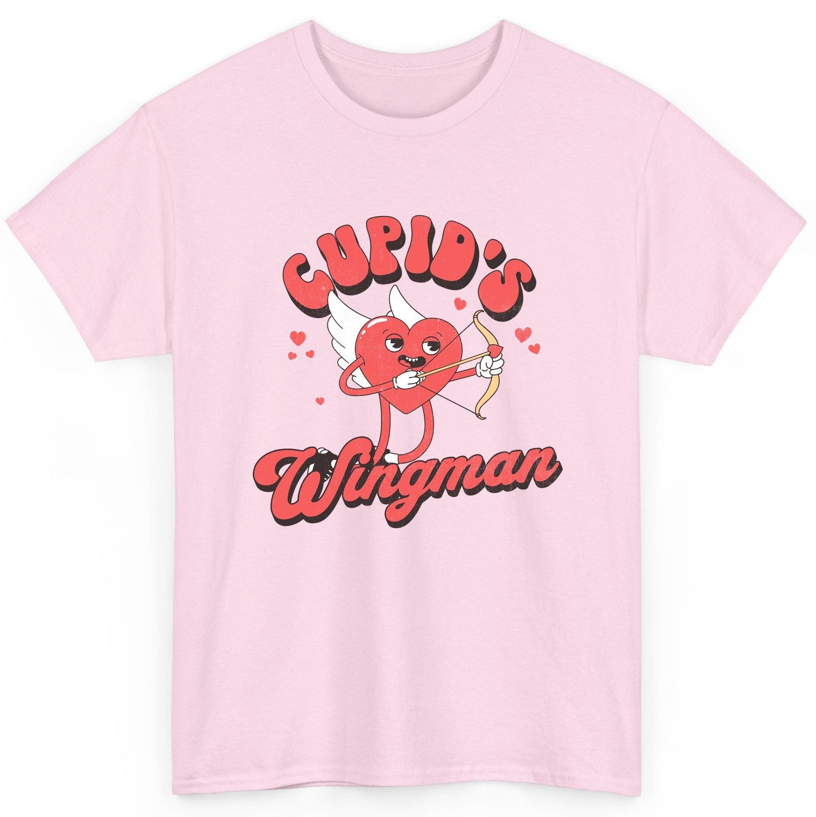 Cupid's Wingman Valentine's Day T-Shirt Light Pink product mockup