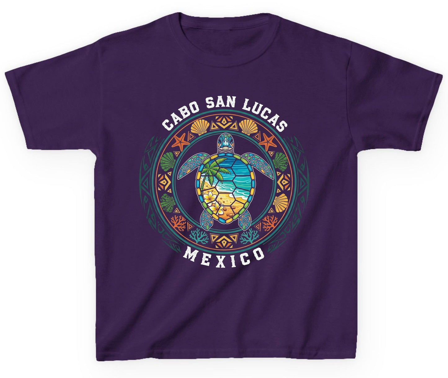 Cabo San Lucas Mexico sea turtle Youth T-Shirt Purple product mockup