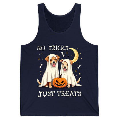 No Tricks Just Treats Halloween dogs Tank Top Navy product mockup