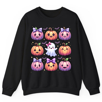 Kawaii Halloween Pumpkins kawaii Halloween Sweatshirt Black product mockup