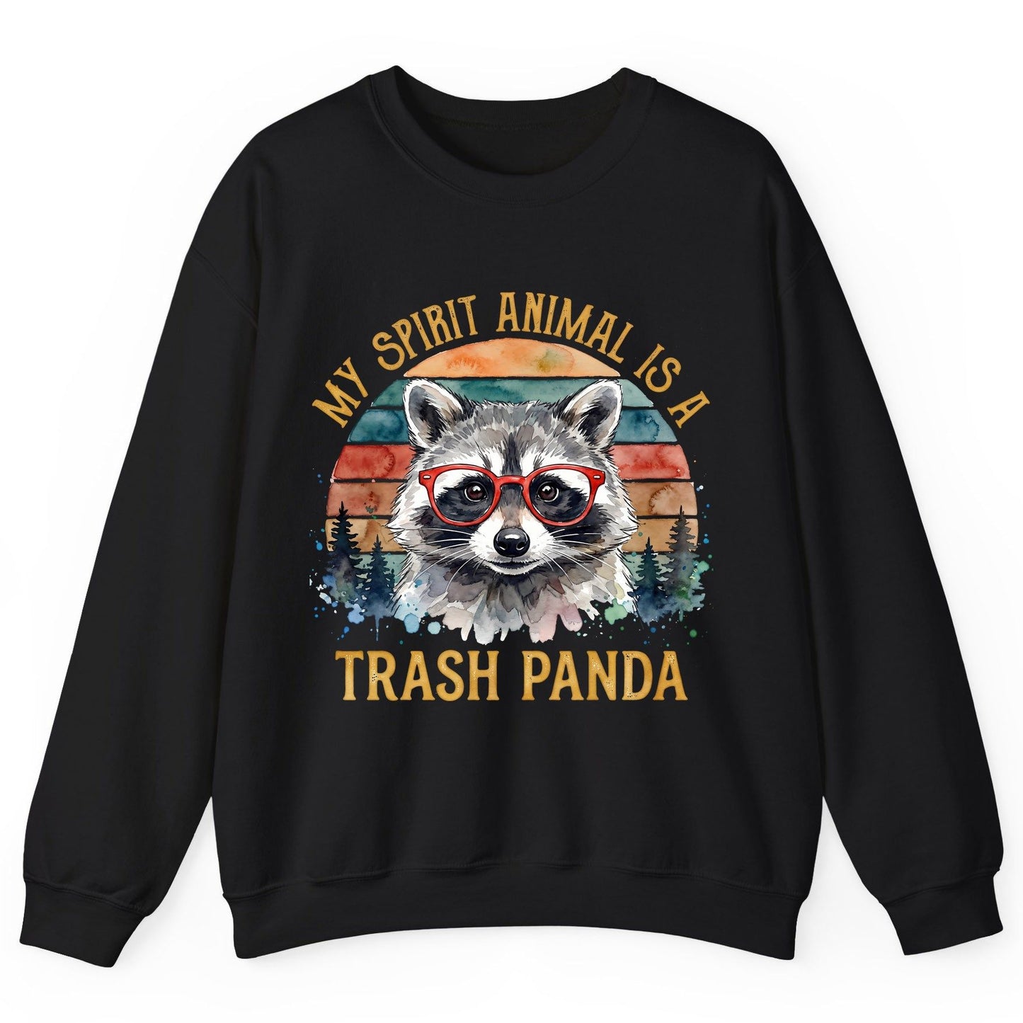 My Spirit Animal Is a Trash Panda raccoon Sweatshirt Black product mockup