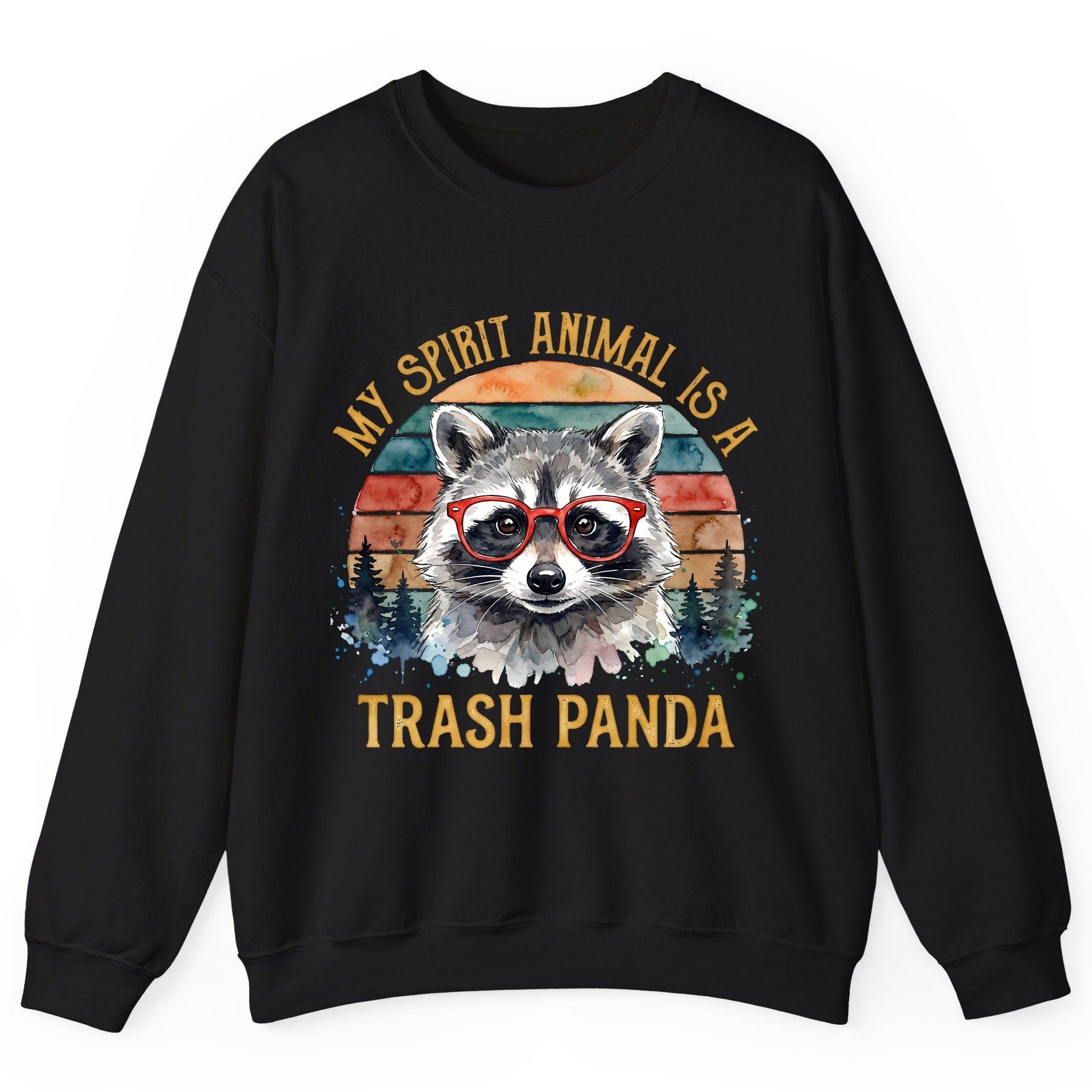 My Spirit Animal Is a Trash Panda raccoon Sweatshirt Black product mockup