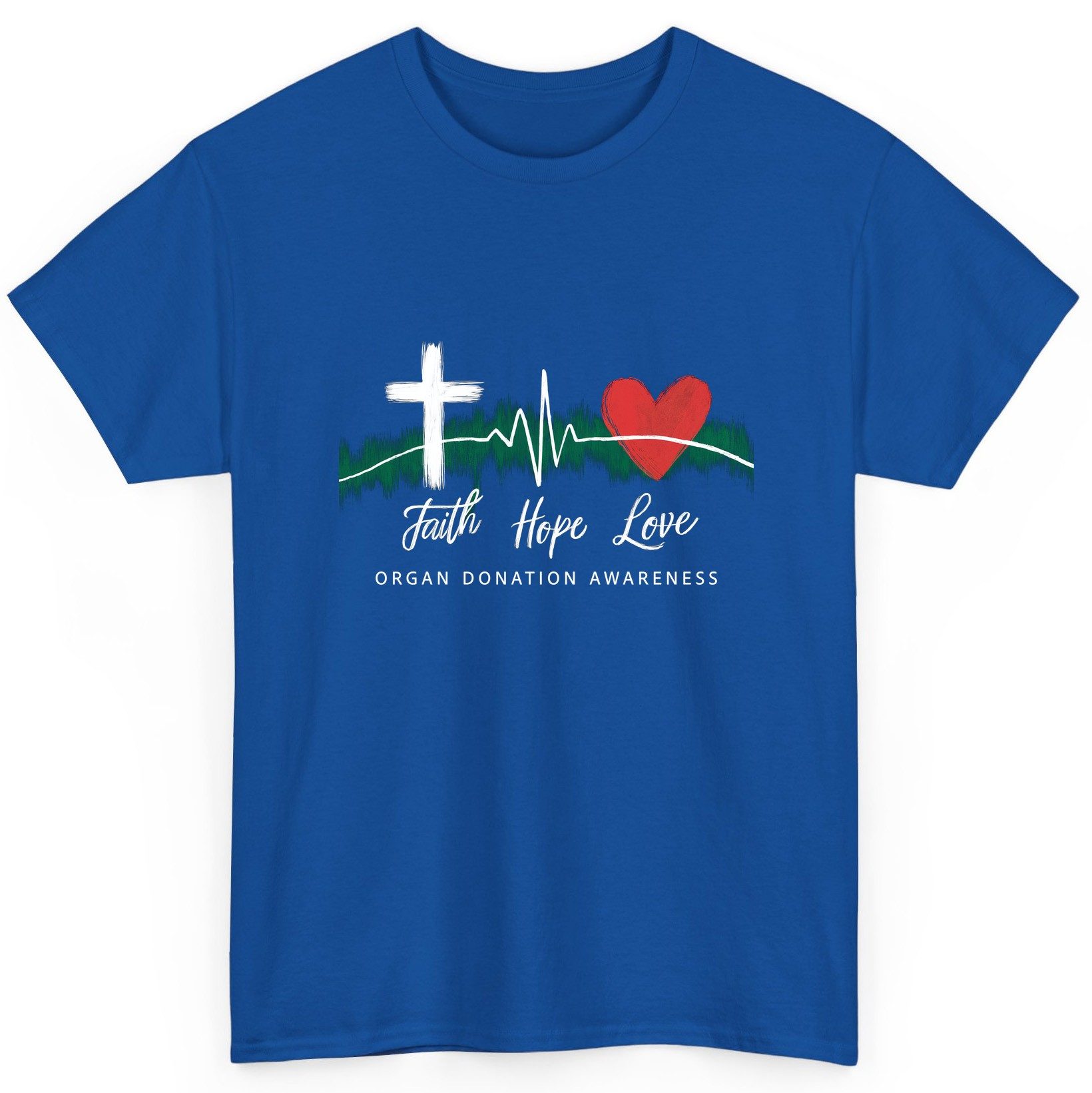 Faith Hope Love Organ Donation Awareness organ donation awareness T-Shirt Royal product mockup