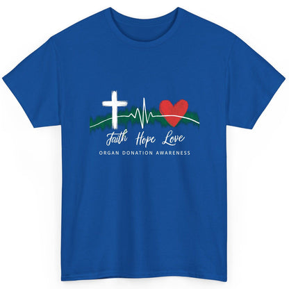 Faith Hope Love Organ Donation Awareness organ donation awareness T-Shirt Royal product mockup