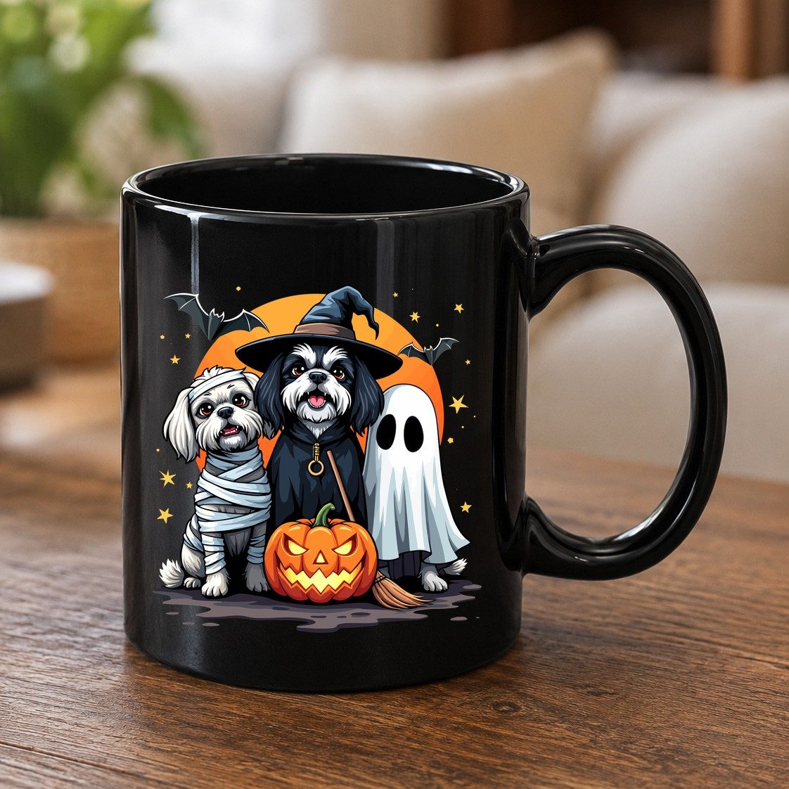 Halloween Dogs Costumes Halloween dogs Black Mug Black product mockup