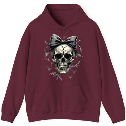Gothic Skull with Bow gothic skull Hoodie Maroon product mockup