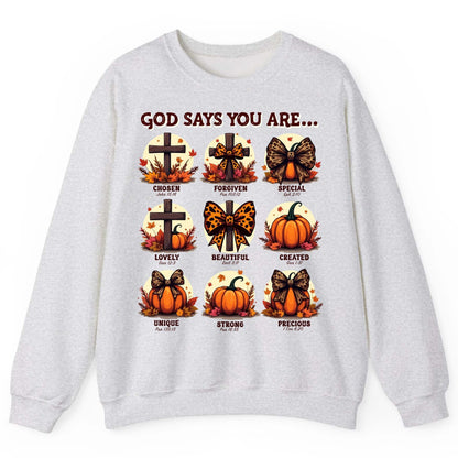 God Says You Are Chosen John 15 16, Forgiven Psa 103 12, Special Eph 2 10, Lovely Dan 12 3, Beautiful Eccl 3 11, Created Gen