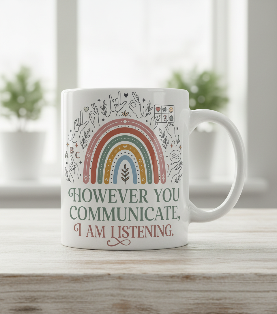 However You Communicate I Am Listening Inclusive Design White Mug - White