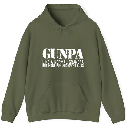 Gunpa Like a Normal Grandpa but More Fun and Owns Guns funny gun owner grandpa Hoodie Military Green product mockup