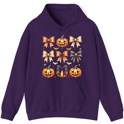Cute Halloween Pumpkins and Bows Halloween Hoodie Purple product mockup