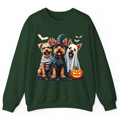 Cute Dogs Halloween Costumes dogs in Halloween costumes Sweatshirt Forest Green product mockup