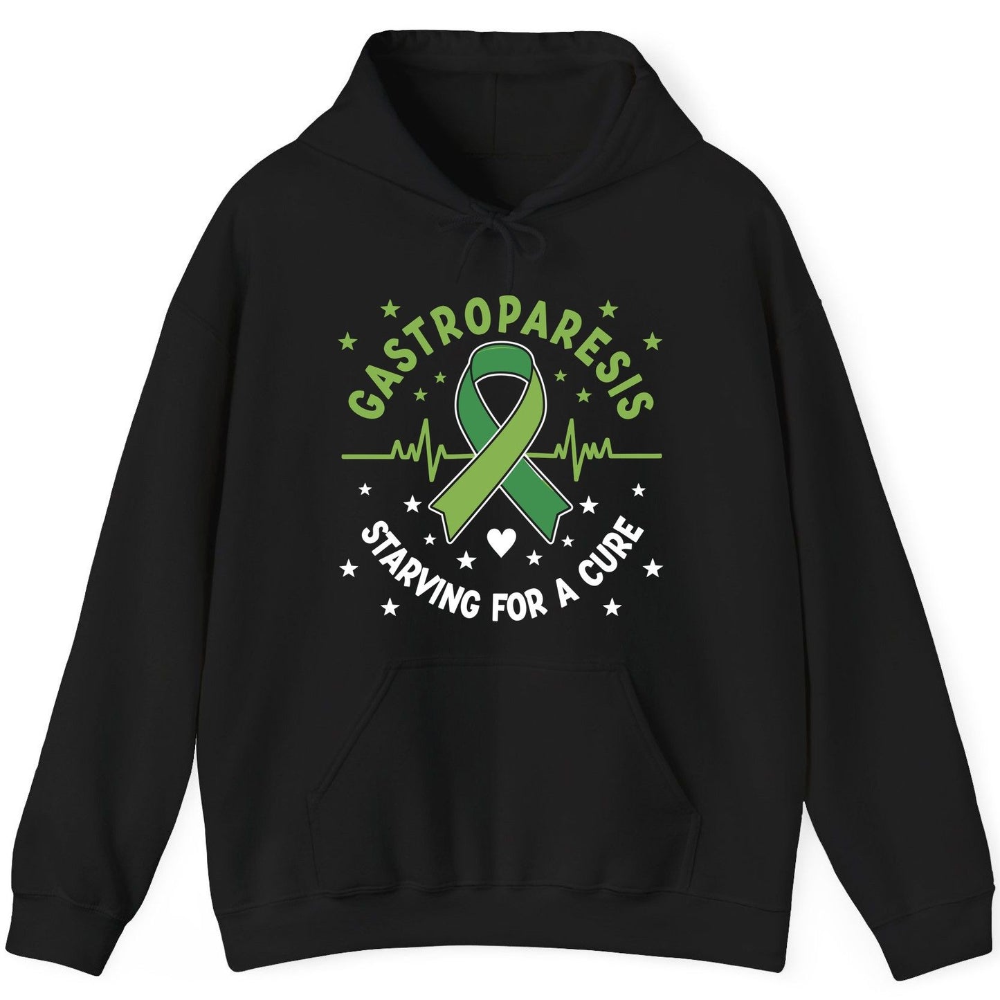 Gastroparesis Starving for a Cure gastroparesis awareness Hoodie Black product mockup