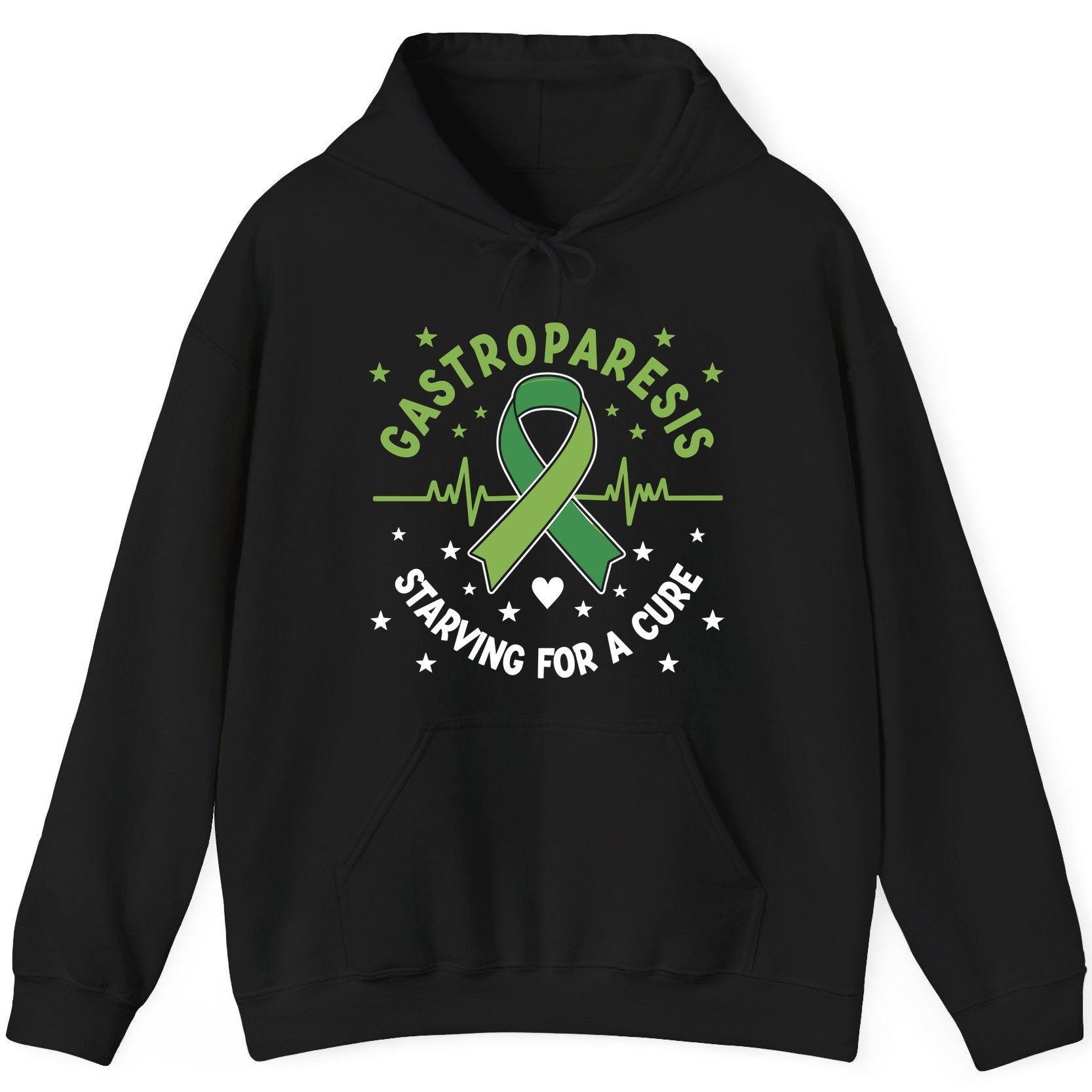 Gastroparesis Starving for a Cure gastroparesis awareness Hoodie Black product mockup