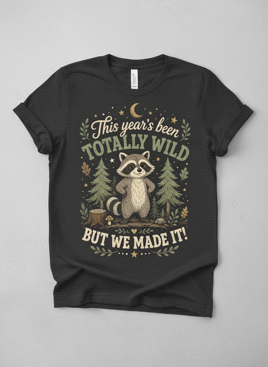 Totally Wild Raccoon Funny Animal Lovers T-Shirt - product mockup - Dark Heather