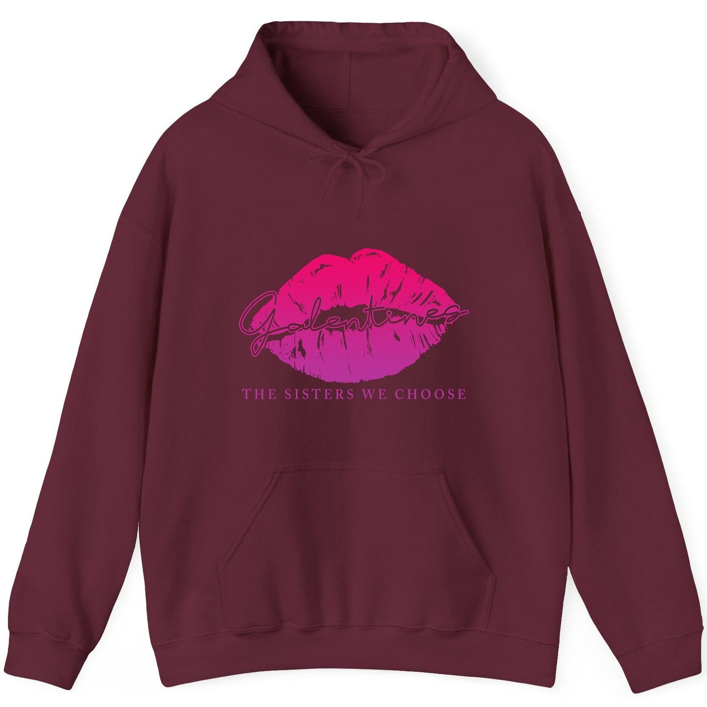 Galentines the Sisters We Choose galentine's day Hoodie Maroon product mockup