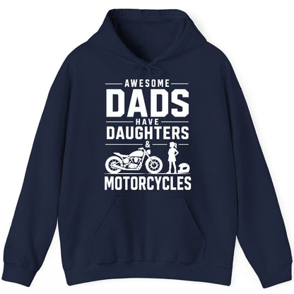 Awesome Dads Have Daughters & Motorcycles motorcycle dad Hoodie Navy product mockup