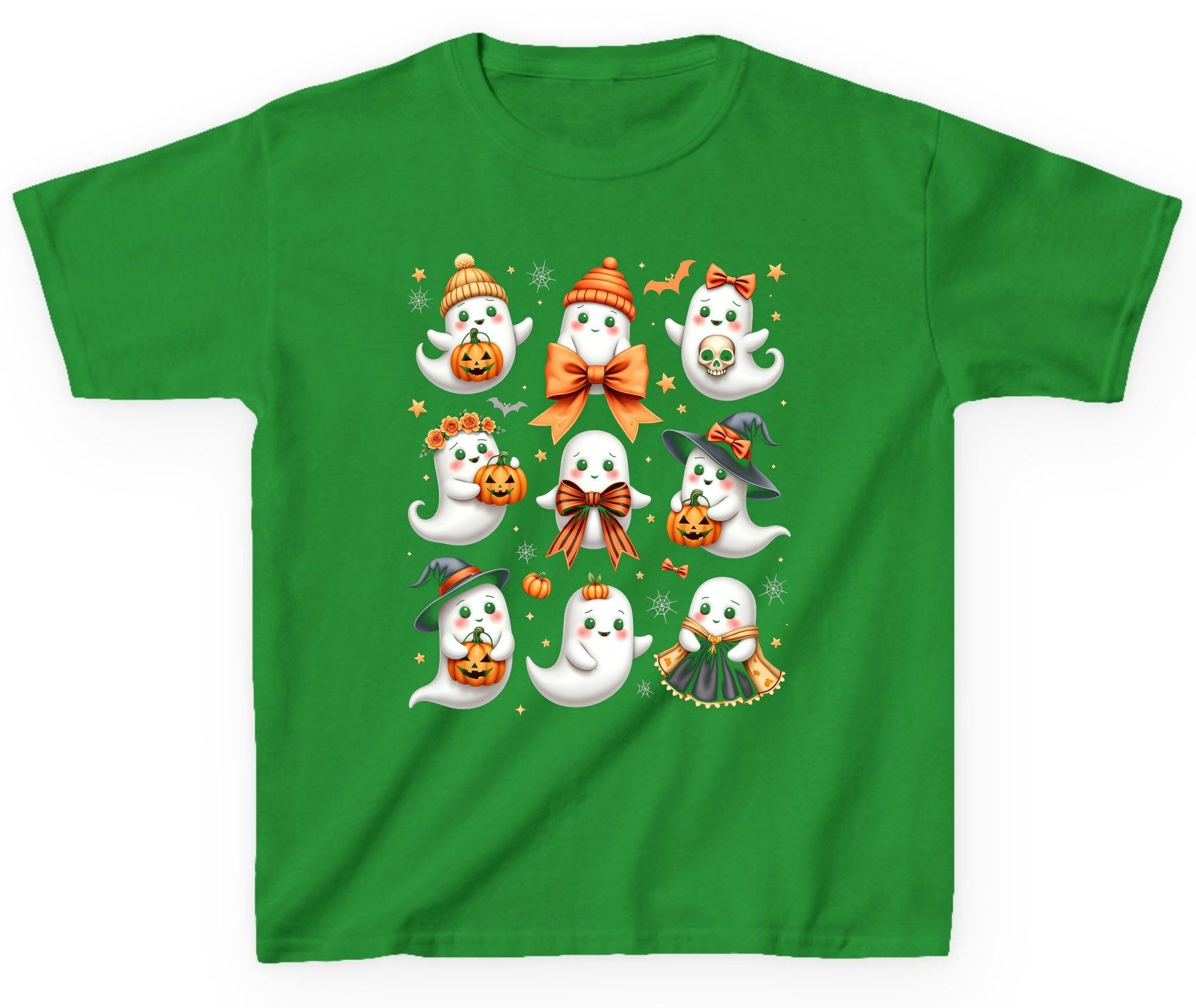 Cute Kawaii Ghosts Collection cute Halloween ghosts Youth T-Shirt Irish Green product mockup
