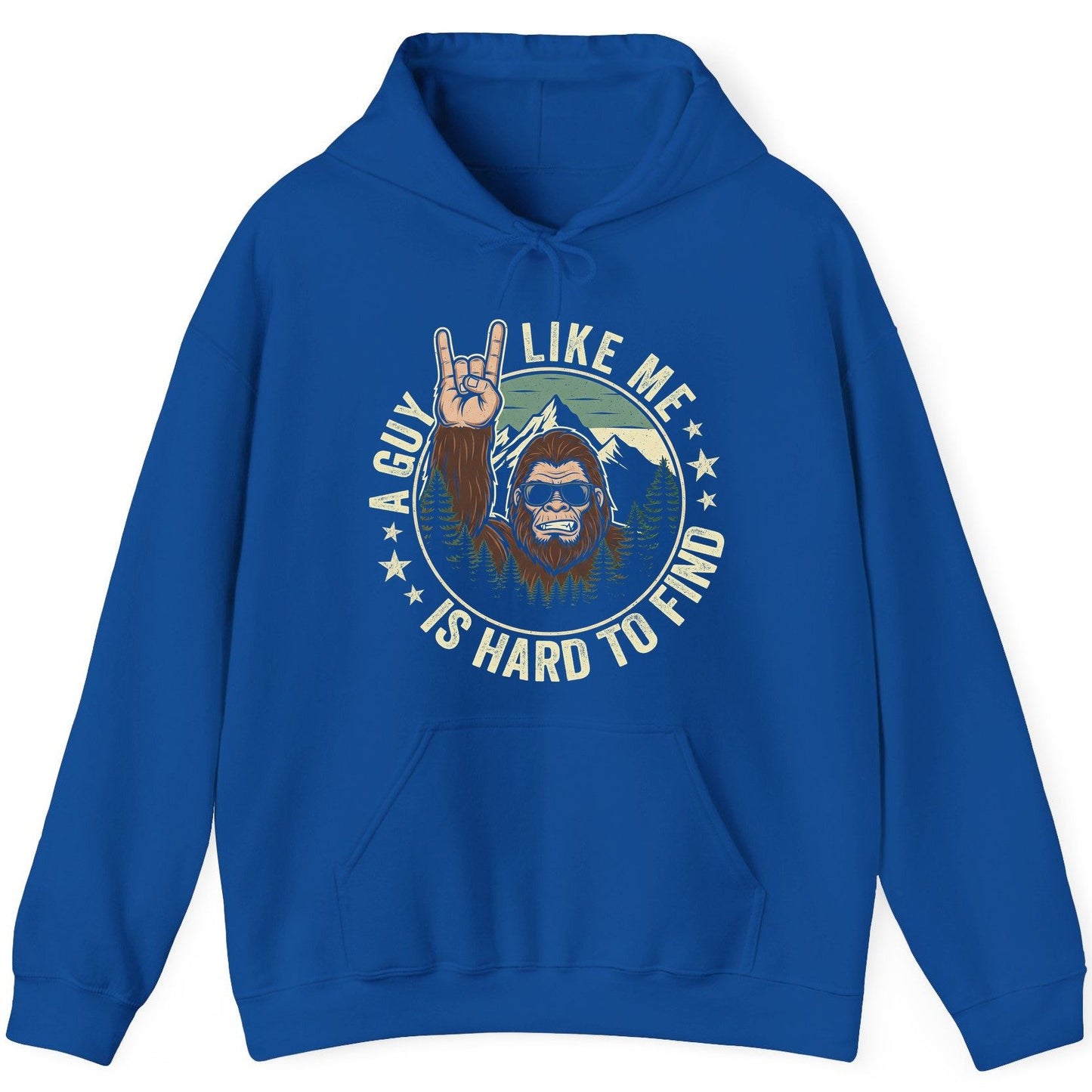 A Guy Like Me Is Hard to Find bigfoot Hoodie Royal product mockup
