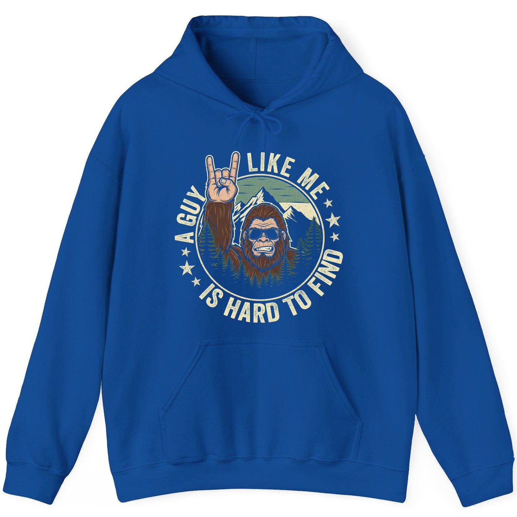 A Guy Like Me Is Hard to Find bigfoot Hoodie Royal product mockup