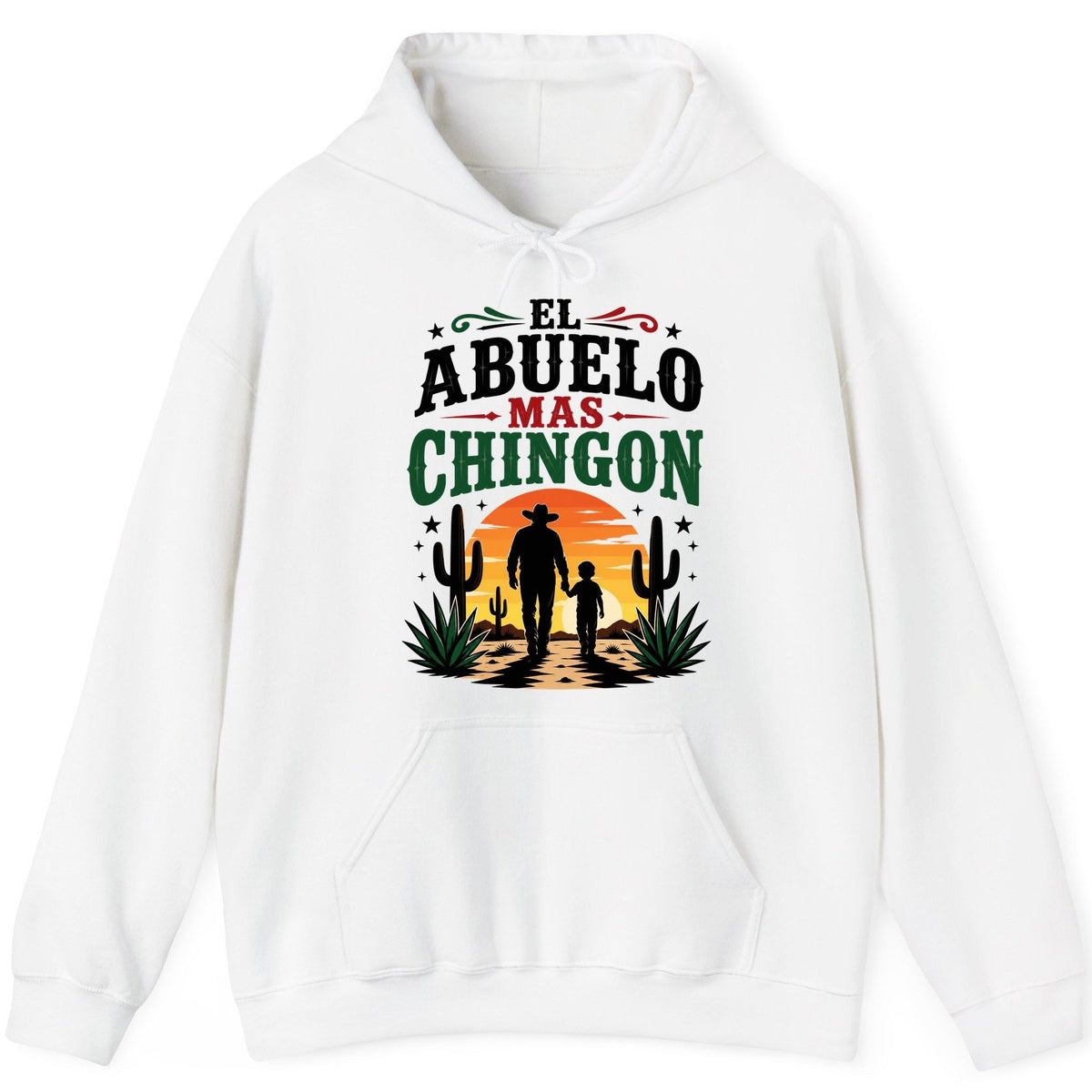 El Abuelo Mas Chingon grandfather and grandson Hoodie White product mockup