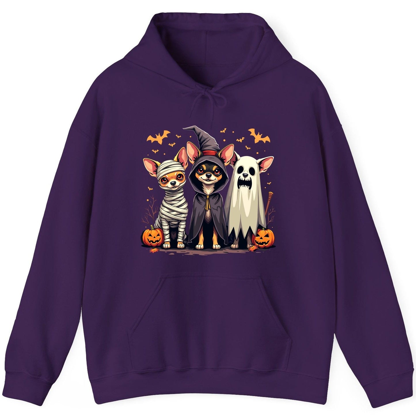 Chihuahua Halloween Costumes chihuahua dogs in Halloween costumes Hoodie Purple product mockup