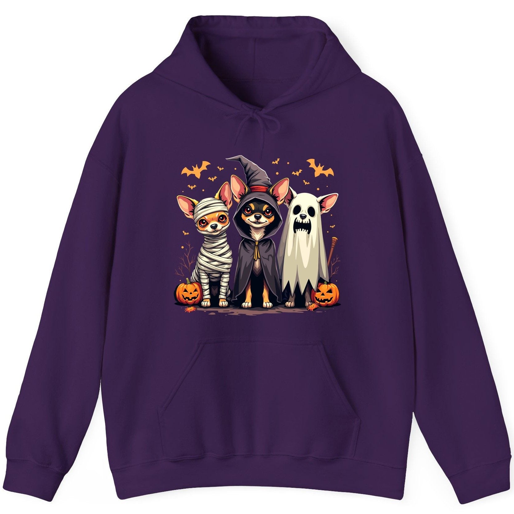 Chihuahua Halloween Costumes chihuahua dogs in Halloween costumes Hoodie Purple product mockup