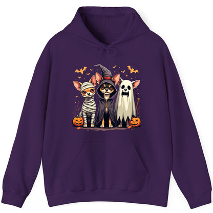 Chihuahua Halloween Costumes chihuahua dogs in Halloween costumes Hoodie Purple product mockup
