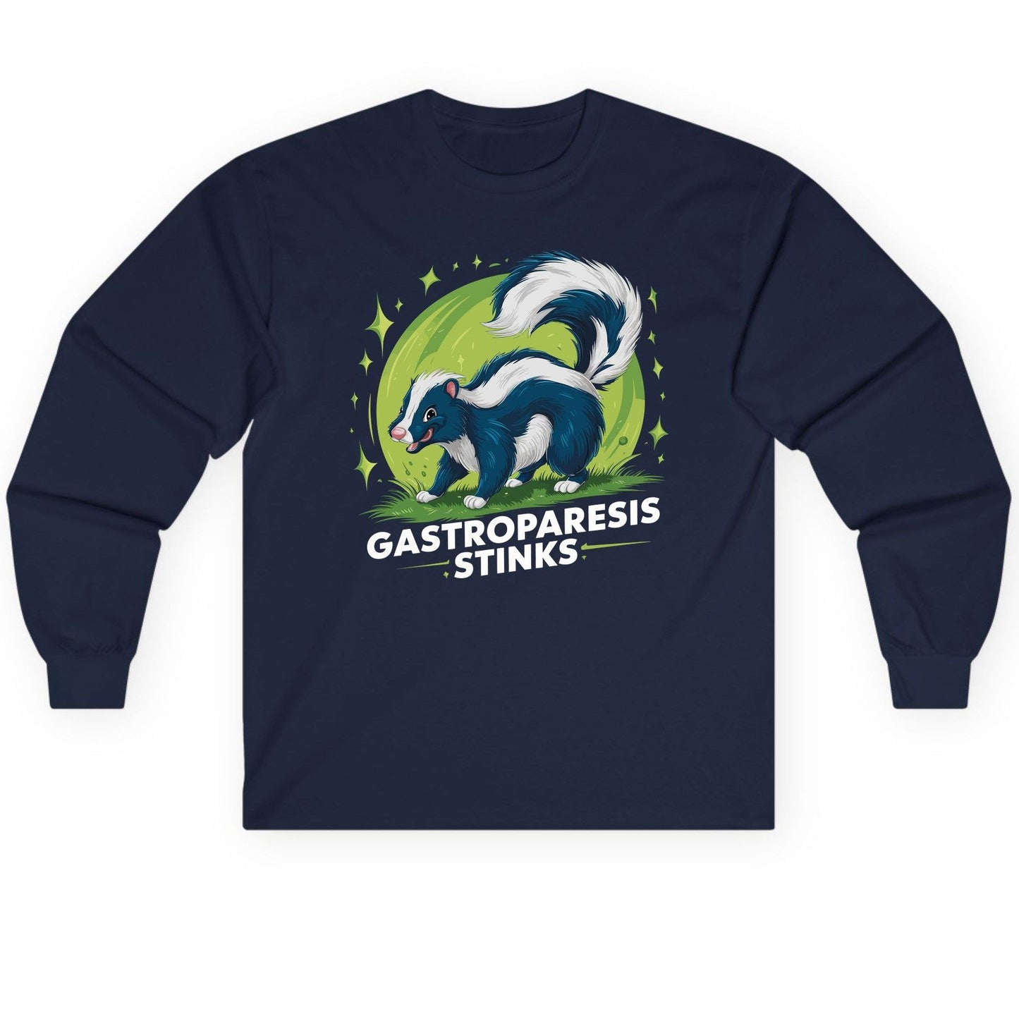 Gastroparesis Stinks gastroparesis awareness Long Sleeve Tee Navy product mockup