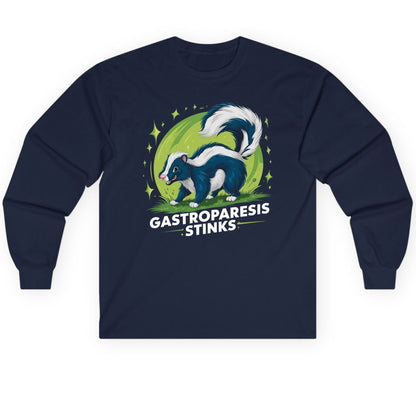 Gastroparesis Stinks gastroparesis awareness Long Sleeve Tee Navy product mockup
