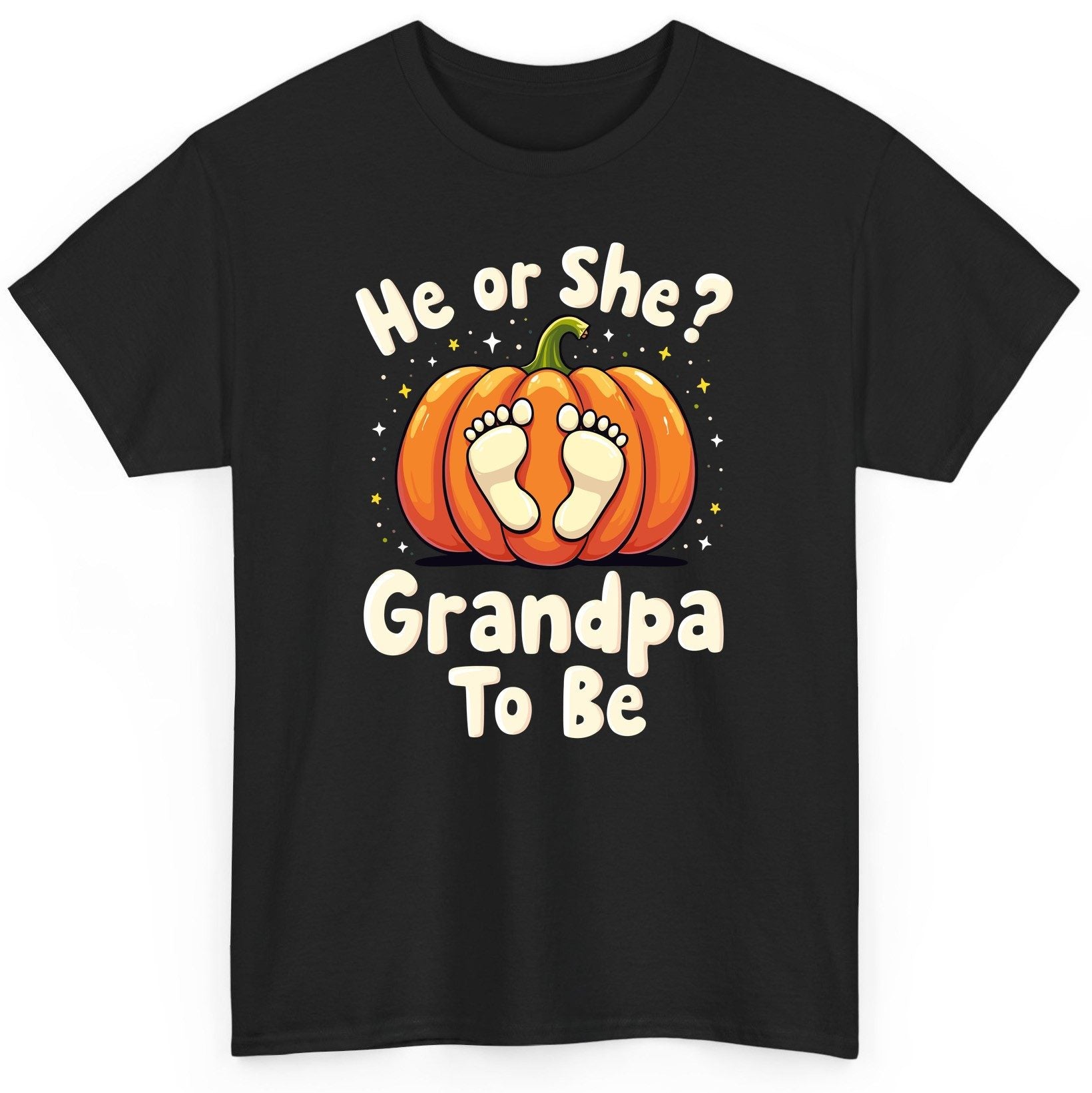 He or She Grandpa to Be gender reveal T-Shirt Black product mockup