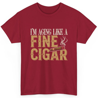 I'm Aging Like a Fine Cigar cigar smoking T-Shirt Cardinal Red product mockup