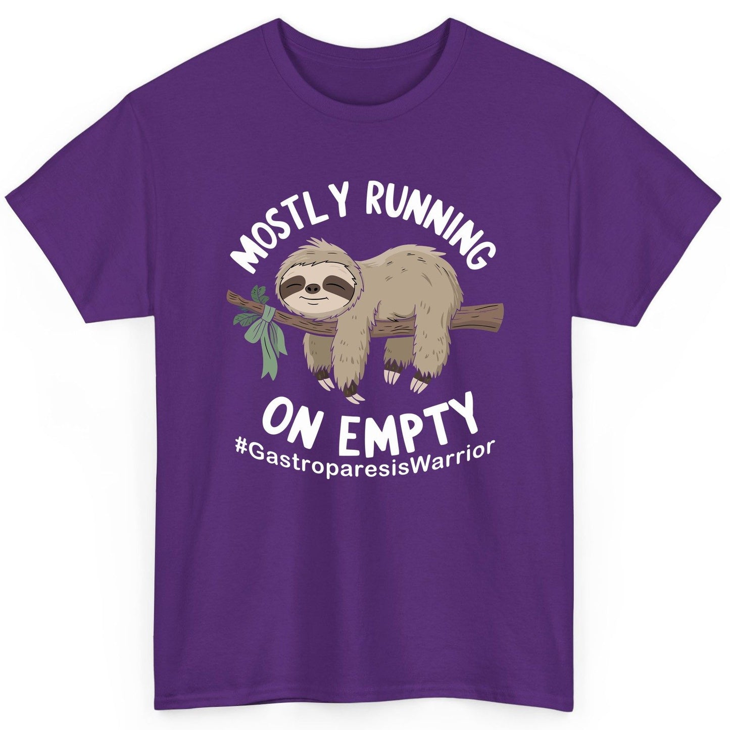 Mostly Running on Empty Gastroparesiswarrior gastroparesis awareness T-Shirt Purple product mockup