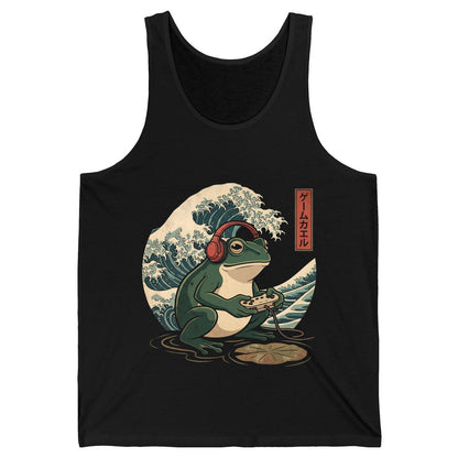 ゲームカエル gamer frog Tank Top Black product mockup