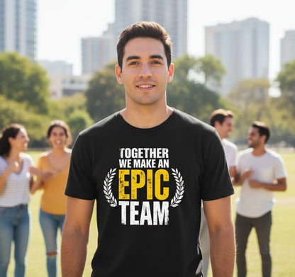Together We Make an Epic Team teamwork T-Shirt Black lifestyle mockup