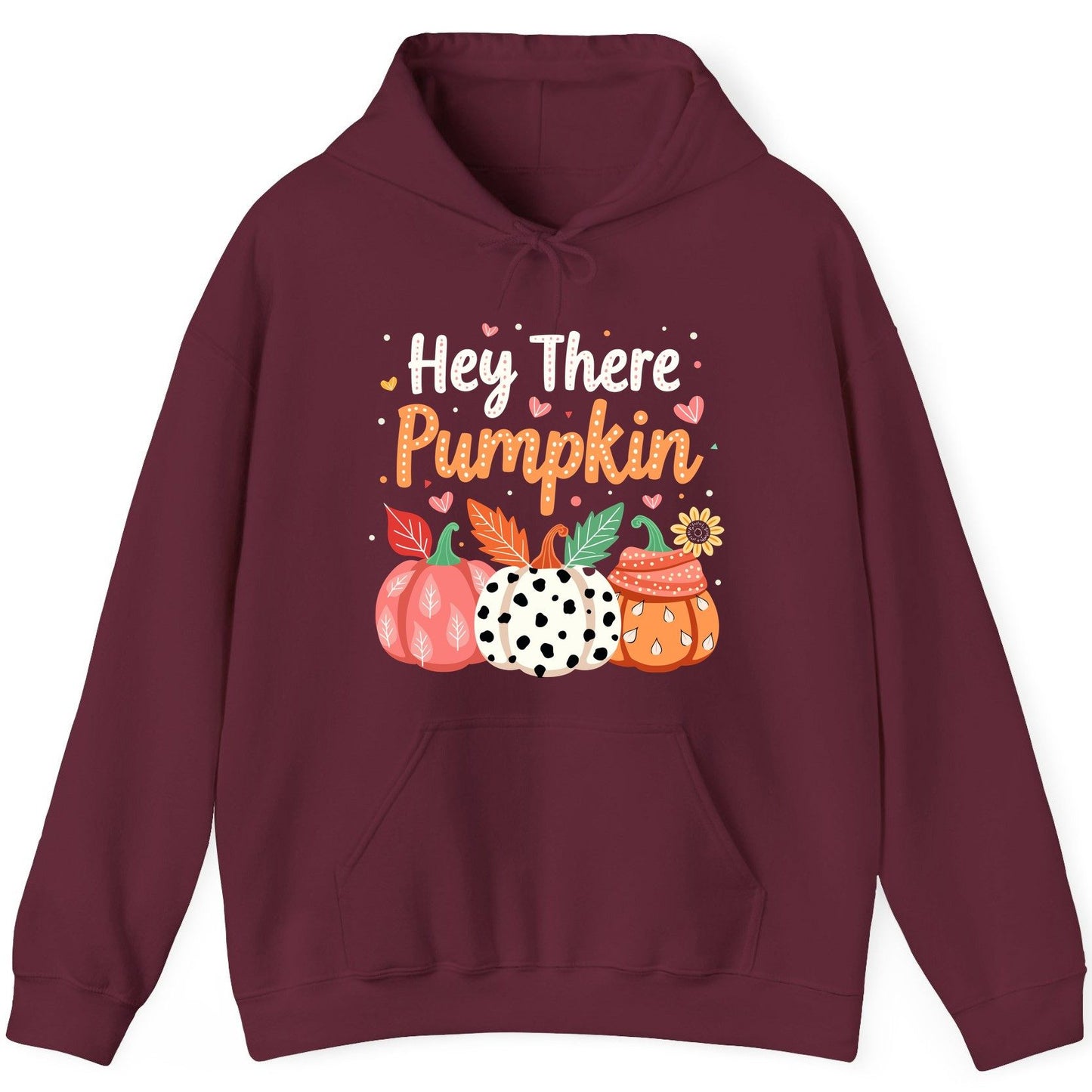 Hey There Pumpkin fall pumpkins Hoodie Maroon product mockup