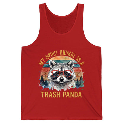 My Spirit Animal Is a Trash Panda raccoon Tank Top Red product mockup