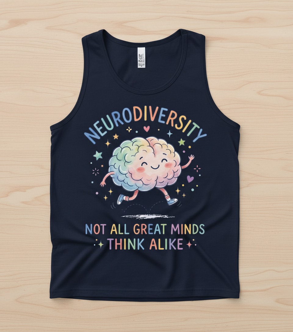 Neurodiversity Not All Great Minds Think Alike Tank Top - Navy
