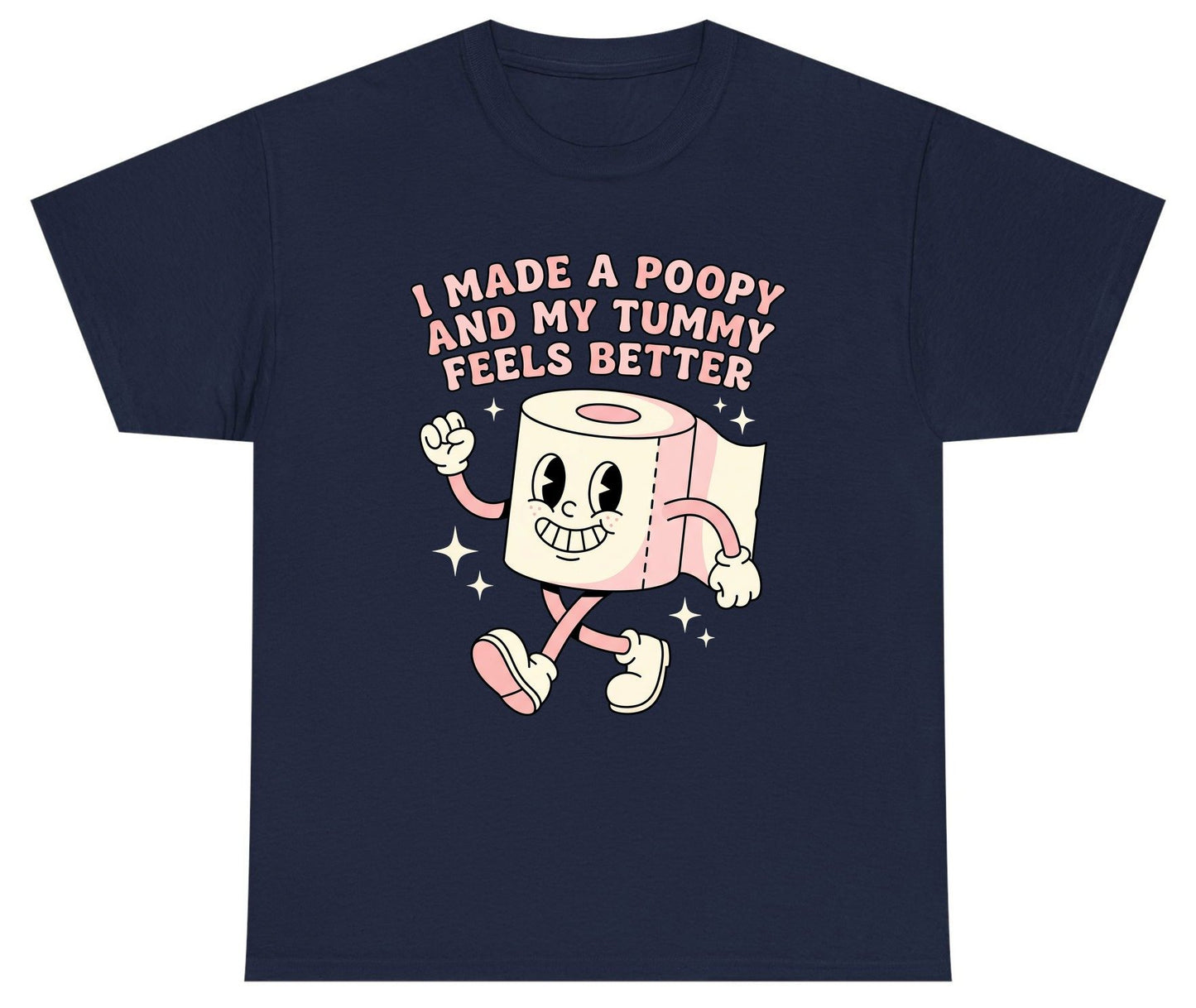 I Made a Poopy and My Tummy Feels Better funny toilet paper Youth T-Shirt Navy product mockup
