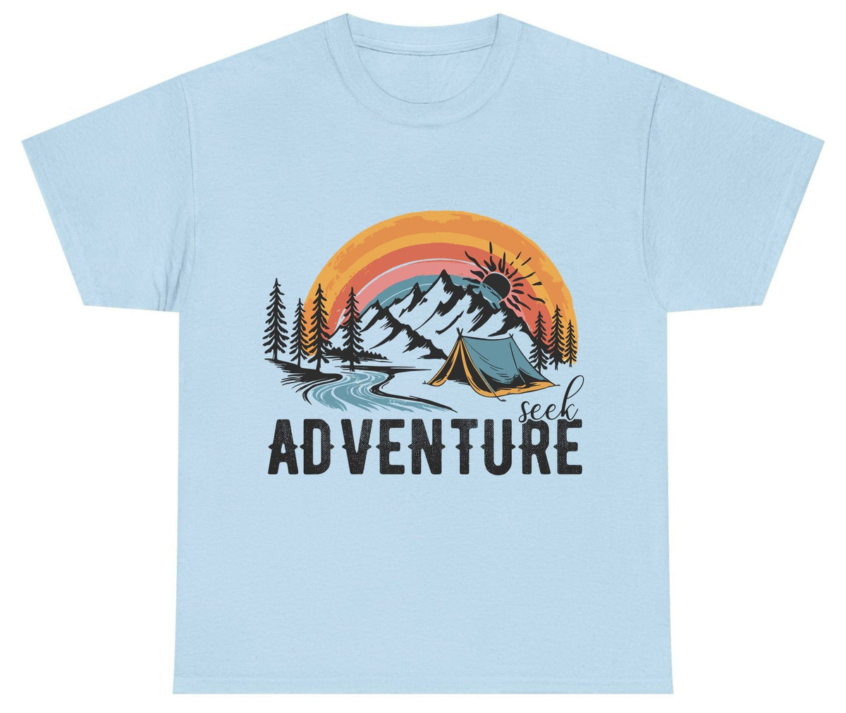 Seek Adventure camping Youth T-Shirt Light Blue product mockup