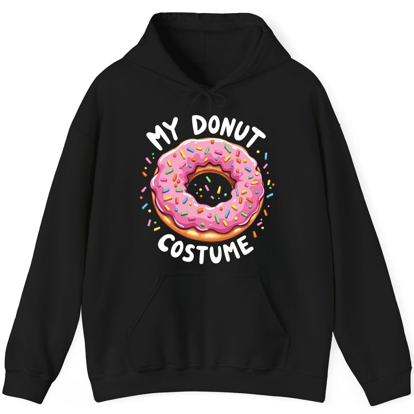 My Donut Costume donut Hoodie Black product mockup