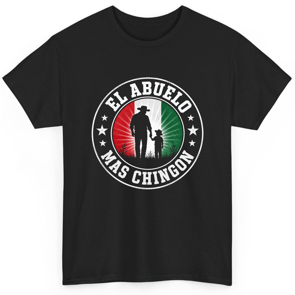 El Abuelo Mas Chingon mexican grandfather T-Shirt Black product mockup