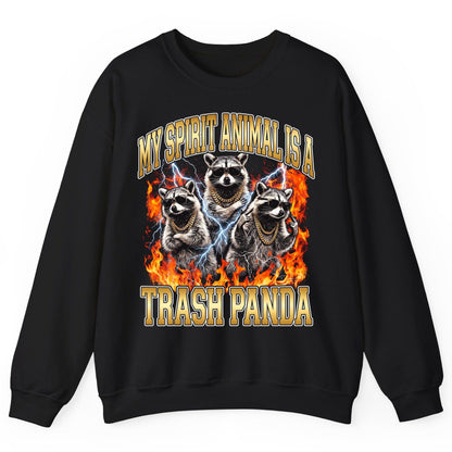 My Spirit Animal Is a Trash Panda raccoon Sweatshirt Black product mockup