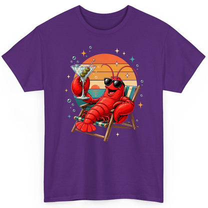 Funny Lobster Drinking Martini lobster T-Shirt Purple product mockup